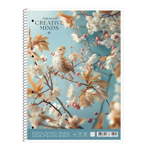 Spirálfüzet, A4, vonalas, 80 lap, SHOLYARYK "College Block Creative Minds", vegyes