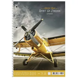   Spirálfüzet, A4+, kockás, 80 lap, SHKOLYARYK "Spirit of Freedom", vegyes