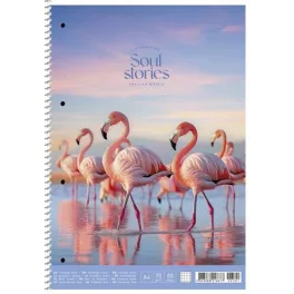   Spirálfüzet, A4+, kockás, 80 lap, SHKOLYARYK "Soul stories", vegyes