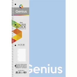   Spirálfüzet, A4, kockás, 80 lap, PP borító, SHKOLYARYK "Genius Pastel", vegyes