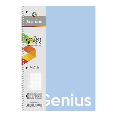 Spirálfüzet, A4, kockás, 80 lap, PP borító, SHKOLYARYK "Genius Pastel", vegyes