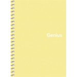 Spirálfüzet, A6, kockás, 80 lap, PP borító, SHKOLYARYK "Genius Pastel", vegyes