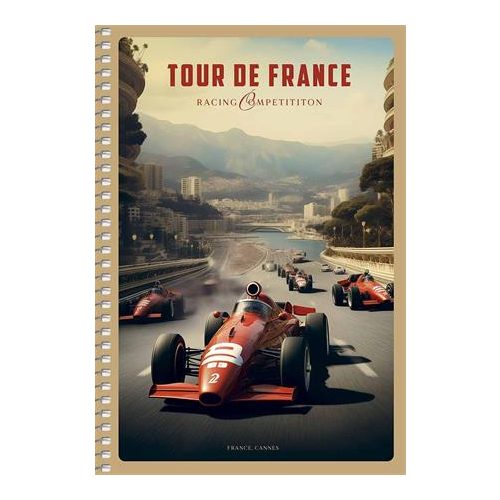 Spirálfüzet, A5, kockás, 96 lap, SHKOLYARYK "Racing Competition", vegyes