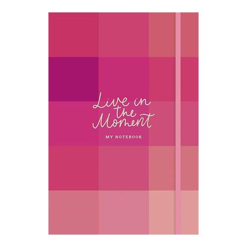 Jegyzetfüzet, A5, vonalas, sima, pontrácsos, 96 lap, keményfedeles, SHKOLYARYK "Live in the moment", vegyes minta