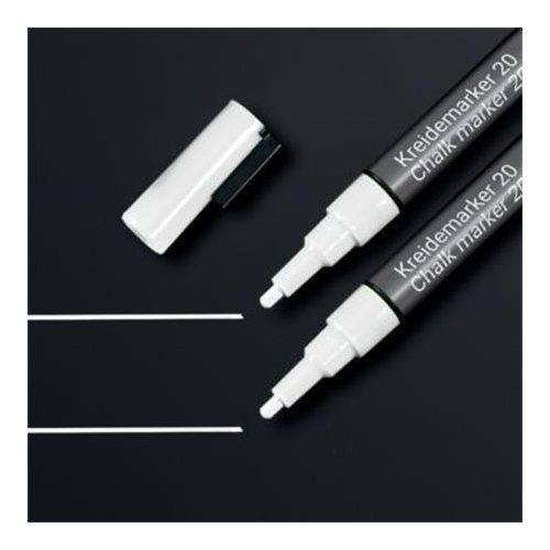 Folyékony krétamarker, kúpos hegy, 1-2 mm SIGEL, fehér