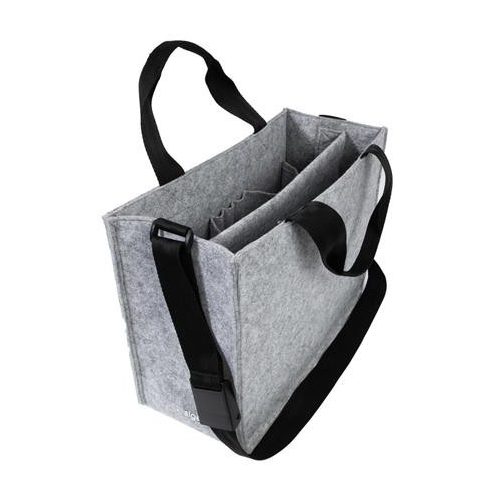 Irodai válltáska, vállpánttal, M méret, 36x28x15 cm, SIGEL "Classic", világosszürke