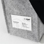 Irodai válltáska, vállpánttal, M méret, 36x28x15 cm, SIGEL "Classic", világosszürke