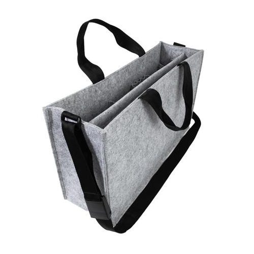 Irodai válltáska, vállpánttal, L méret, 50x28x15 cm, SIGEL "Classic", világosszürke