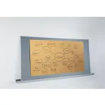 Moderációs textiltábla, alumínium kerettel, 90x180 cm, kétoldalas, SIGEL, "Meet up", szürke