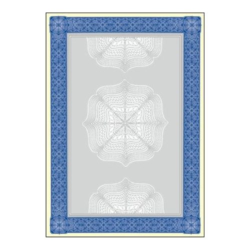 Előnyomott papír, A4, 185 g, SIGEL "Oklevél", kék