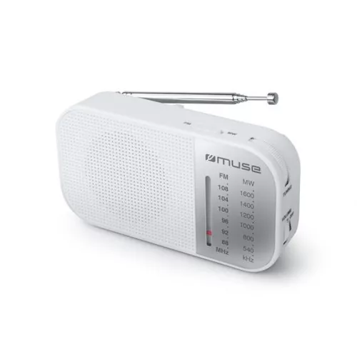 Rádió, hordozható, MUSE, "M-025RW", fehér
