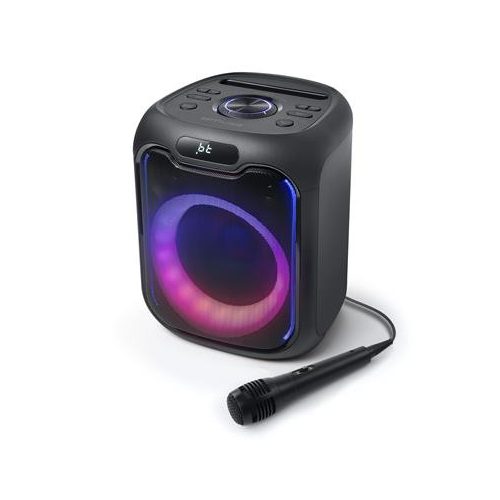 Hangszóró, Bluetooth, mikrofonnal, LED fényekkel, 150W, MUSE "M-1803DJ", fekete