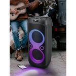 Hangszóró, Bluetooth, mikrofonnal, LED fényekkel, 600W, MUSE "M-1937DJ", fekete