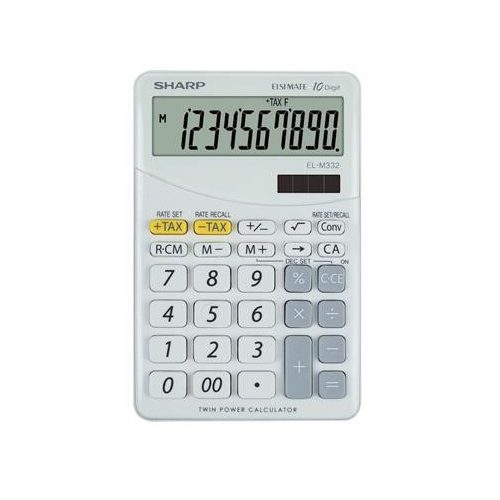 Számológép, asztali, 10 számjegy, SHARP "EL-M332", fehér