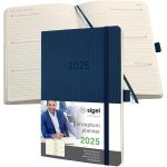 Naptár, A5, heti, 2025, puha borító, SIGEL "Conceptum", éjkék