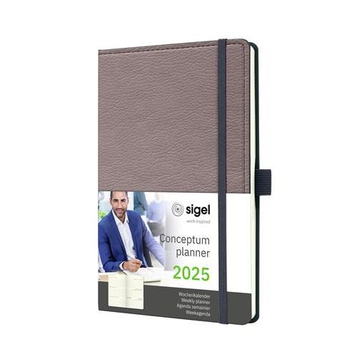 Naptár, A5, heti, 2025, kemény borító, SIGEL "Conceptum"