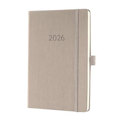 Naptár, A5, heti, 2026, kemény borító, SIGEL "Conceptum", taupe