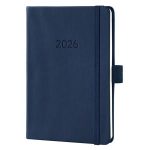 Naptár, A6, heti, 2026, kemény borító, SIGEL "Conceptum", éjkék