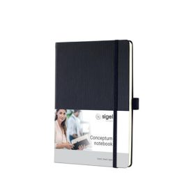   Jegyzetfüzet, exkluzív, A5, vonalas, 97 lap, keményfedeles, SIGEL "Conceptum", fekete