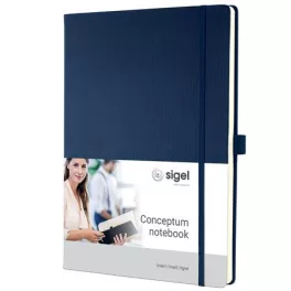   Jegyzetfüzet, exkluzív, A4, vonalas, 97 lap, keményfedeles, SIGEL "Conceptum", éjkék