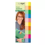Jelölőcímke, papír, 10x50 lap, 15x50 mm, SIGEL "Multicolor", vegyes szín