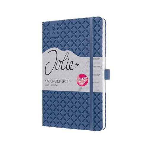 Naptár, A5, heti, 2025, kemény borító, SIGEL "Jolie", indigókék
