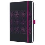 Naptár, A5, heti, 2025, kemény boritó, SIGEL "Jolie", fekete-pink