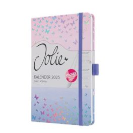   Naptár, A5, heti, 2025, kemény borító, SIGEL "Jolie", Butterfly Confetti Candy
