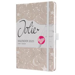   Naptár, A5, heti, 2025, kemény borító, SIGEL "Jolie", Cosmic Fantasy Beige