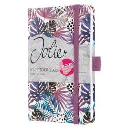   Naptár, A6, heti, 2025, kemény borító, SIGEL "Jolie", Violet Jungle Fever