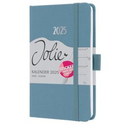  Naptár, A6, heti, 2025, dombornyomott borító, SIGEL "Jolie", kobalt kék