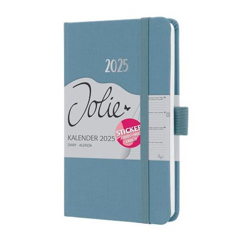 Naptár, A6, heti, 2025, dombornyomott borító, SIGEL "Jolie", kobalt kék
