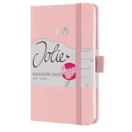   Naptár, A6, heti, 2025, dombornyomott borító, SIGEL "Jolie", lágy rózsaszín
