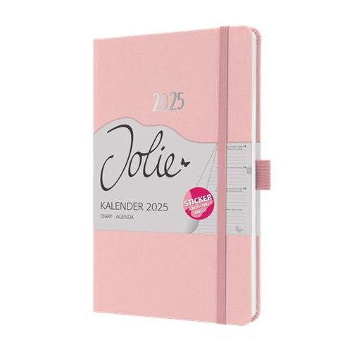 Naptár, A5, heti, 2025, dombornyomott borító, SIGEL "Jolie", lágy rózsaszín