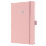 Naptár, A5, heti, 2025, dombornyomott borító, SIGEL "Jolie", lágy rózsaszín