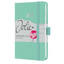  Naptár, A6, heti, 2025, kemény boritó, SIGEL "Jolie", mentazöld