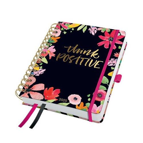 Naptár, spirál, A5, heti, 2025, kemény borító, SIGEL "Jolie", Flower love