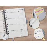 Naptár, spirál, A5, heti, 2025, kemény borító, SIGEL "Jolie", Stay focused