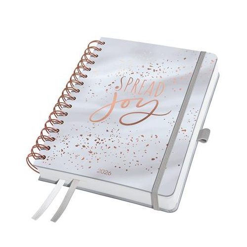 Naptár, spirál, A5, heti, 2026, kemény borító, SIGEL "Jolie", Glittery Joy