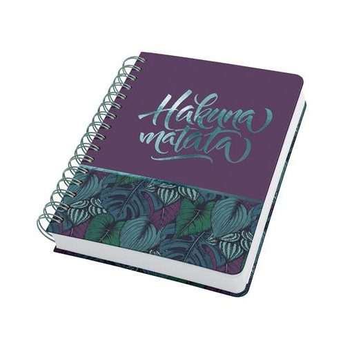 Spirálfüzet, 168x215 mm, pontrácsos, 120 lap, keményfedeles, SIGEL "Jolie", Jungle Dreams