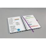 Spirálfüzet, 168x215 mm, pontrácsos, 120 lap, keményfedeles, SIGEL "Jolie", Good Vibes, black