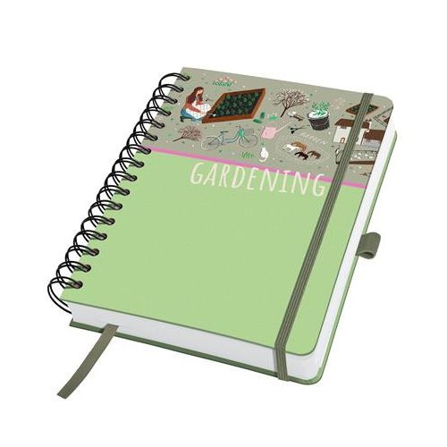 Spirálfüzet, 168x215 mm, sima, 120 lap, keményfedeles, SIGEL "Jolie Garden Love"
