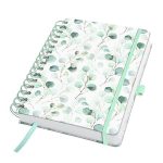 Spirálfüzet, 168x215 mm, sima, 120 lap, keményfedeles, SIGEL "Jolie Eucalyptus Day"