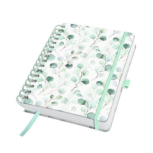 Spirálfüzet, 168x215 mm, sima, 120 lap, keményfedeles, SIGEL "Jolie Eucalyptus Day"