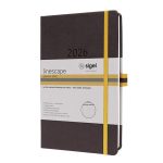 Naptár, A5, heti, 2026, kemény borító, SIGEL "Linescape", szürke-sárga