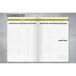 Naptár, A5, heti, 2026, kemény borító, SIGEL "Linescape", szürke-sárga