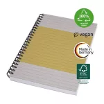 Spirálfüzet, A5, vonalas, 80 lap, puhafedeles, SIGEL "Quicknote", sárga-szürke