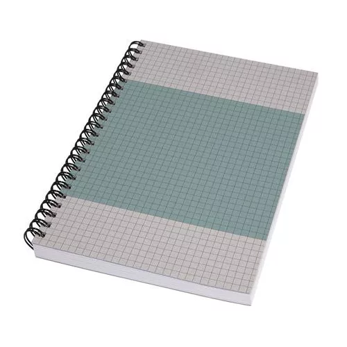 Spirálfüzet, A5, kockás, 80 lap, puhafedeles, SIGEL "Quicknote", kék-szürke