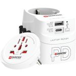 Adapter, világutazóknak, 1xUSB-A, 1xUSB-C PD, 45W, USB-C kábel, SKROSS
