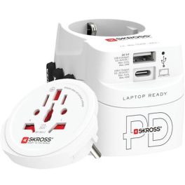   Adapter, világutazóknak, 1xUSB-A, 1xUSB-C PD, 45W, USB-C kábel, SKROSS